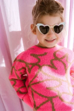 Studio Poespas Truien & Vesten | Truien & Vesten^Trui Dottie kids | Neon pink & sand |