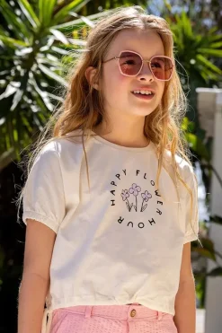 Sproet u0026 Sprout Shirts | Shirts^T-shirt boxy happy flower | Off-white | Sproet & Sprout