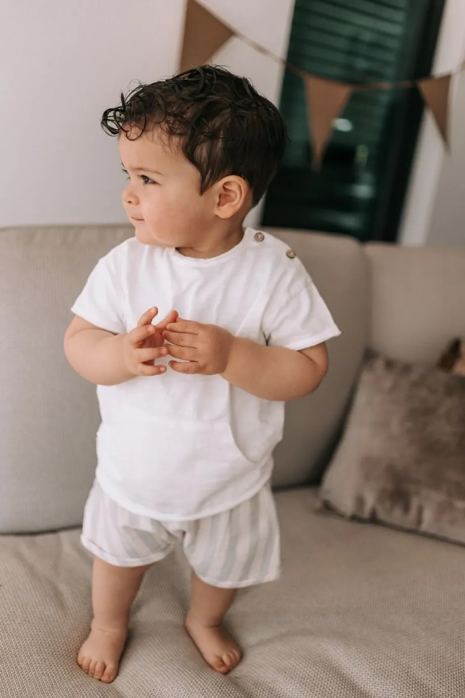 Play Up Shirts | Shirts^T-shirt Flamé | Wit met zakje |