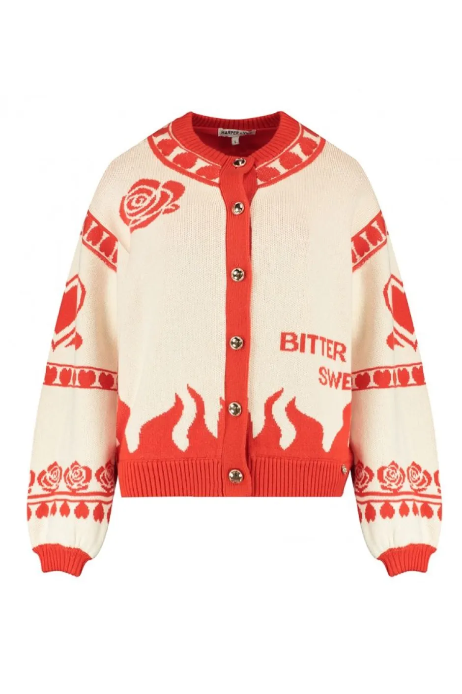 DAMES Harper u0026 Yve Vesten | Vesten & Truien^Vest Jazz | Ecru/spicy red | Harper & Yve