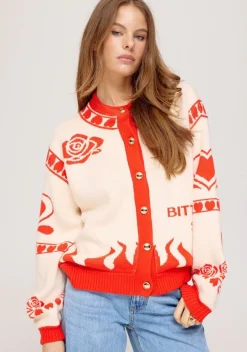 DAMES Harper u0026 Yve Vesten | Vesten & Truien^Vest Jazz | Ecru/spicy red | Harper & Yve