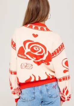 DAMES Harper u0026 Yve Vesten | Vesten & Truien^Vest Jazz | Ecru/spicy red | Harper & Yve