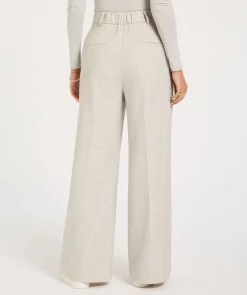 DAMES By Mev Broeken^Wide leg pantalon Kate | Light grey melange | JOSH V