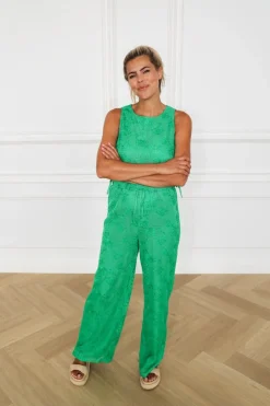 DAMES Refined Department Co-ords | Broeken^Wide leg pants Mara | Green |